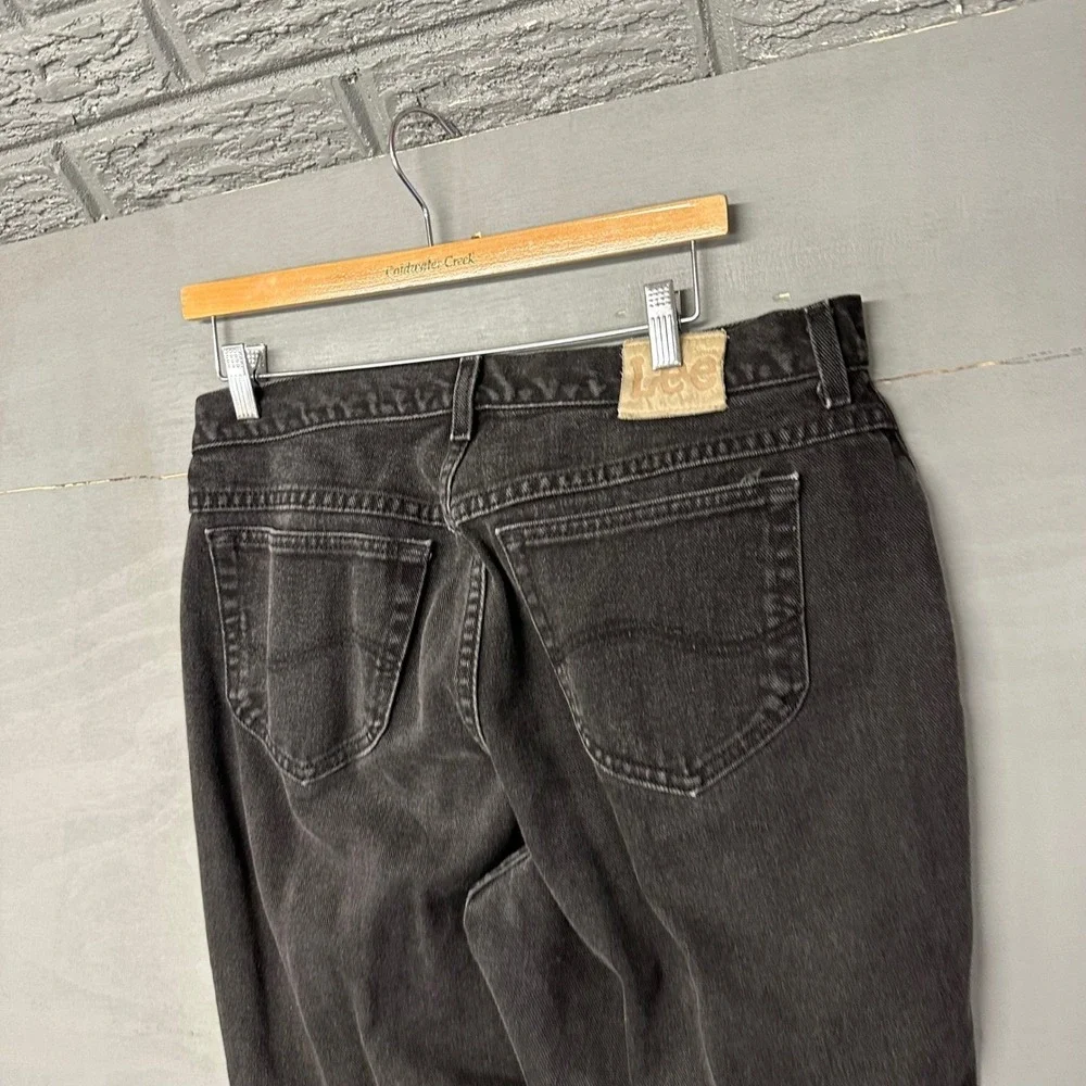 Lee Mens Jeans Black Wash Straight Leg Casual Denim Pants Size 15‎ Medium
